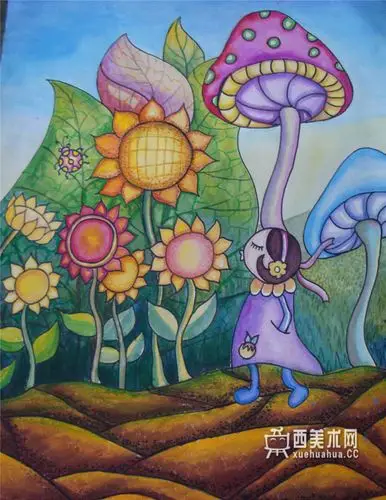 小学生科幻画《沙漠绿宝》赏析--简笔画大全