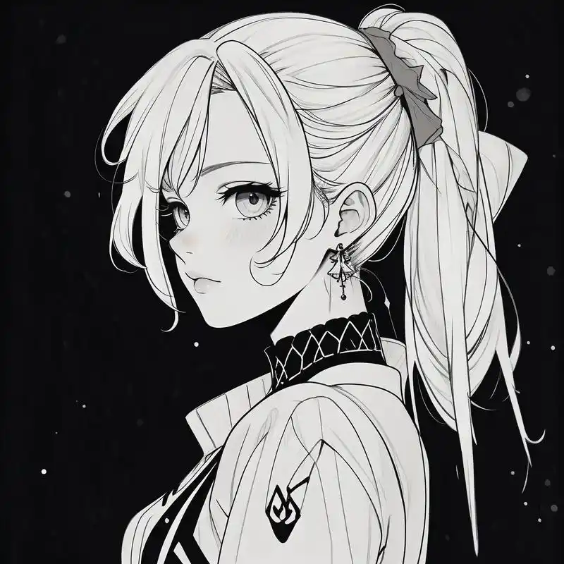 94黑白动漫女头,伤感之美92