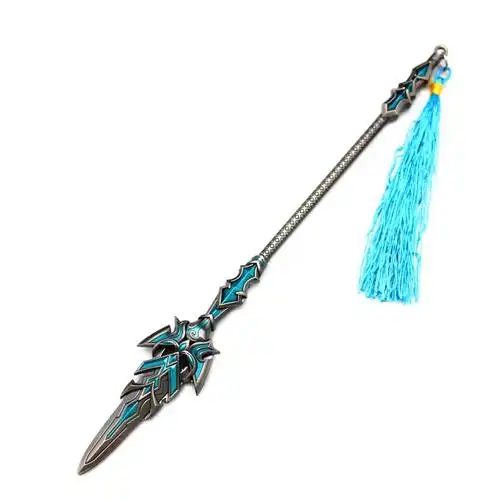 斗罗唐三蓝银霸王枪合金模型摆件22cm斗罗手办22cm蓝银霸王枪