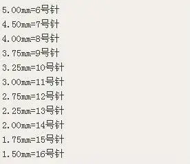 毛线支数和针号对照表钩针型号对应毛线粗细