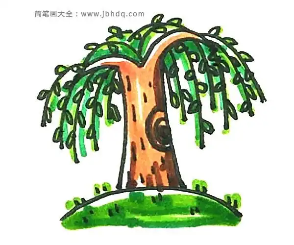 学画漂亮的柳树