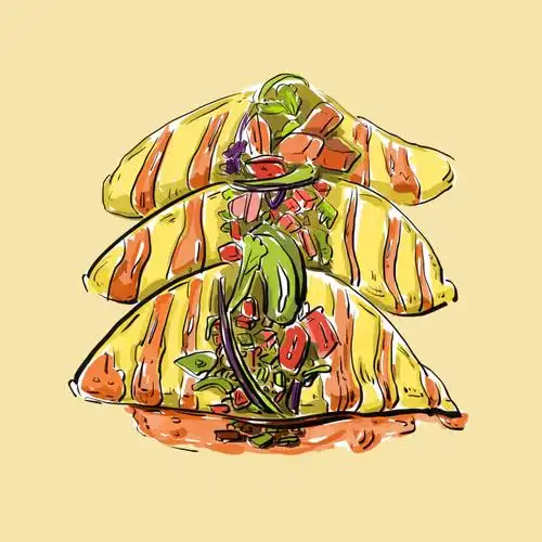 美食插画 墨西哥卷饼