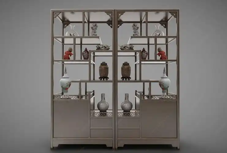 再收取费用学哟网中式古董架模型由3d设计师吴君上传,为现代风格精模