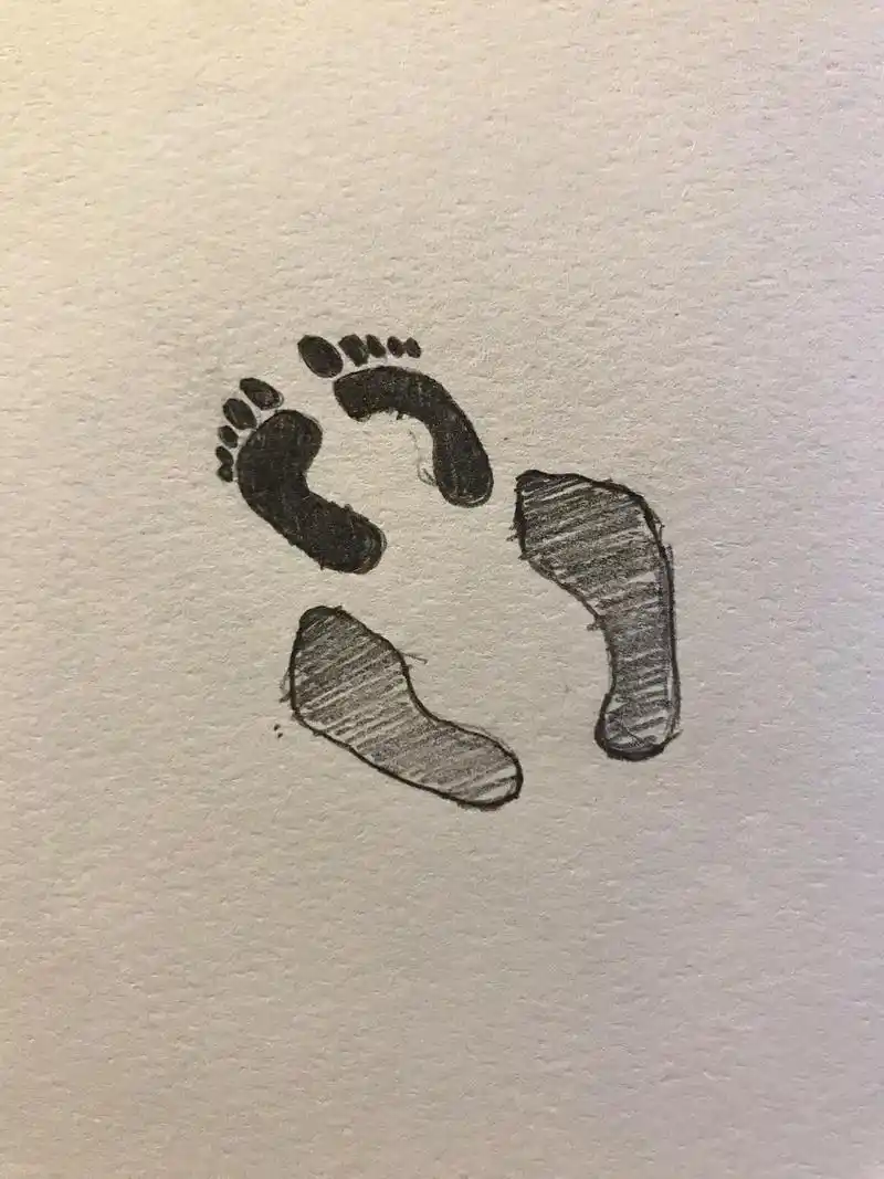 手绘 #侦探 #脚印 #简笔画 - 抖音