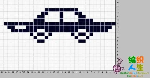 小汽车的编织图案