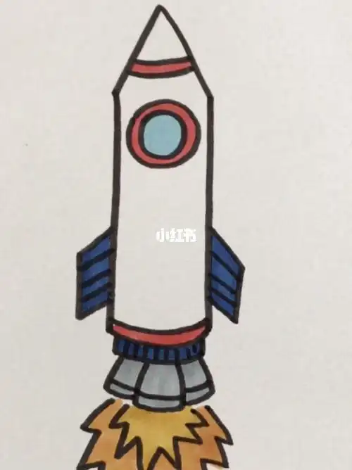画个火箭庆祝神州十二号发射圆满成功简笔画教程简
