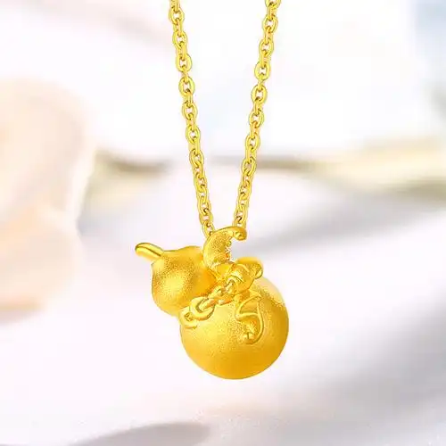 壹仟俩黄金吊坠3d硬足金吊坠通用足金999金吊坠葫芦项坠定价黄金饰品