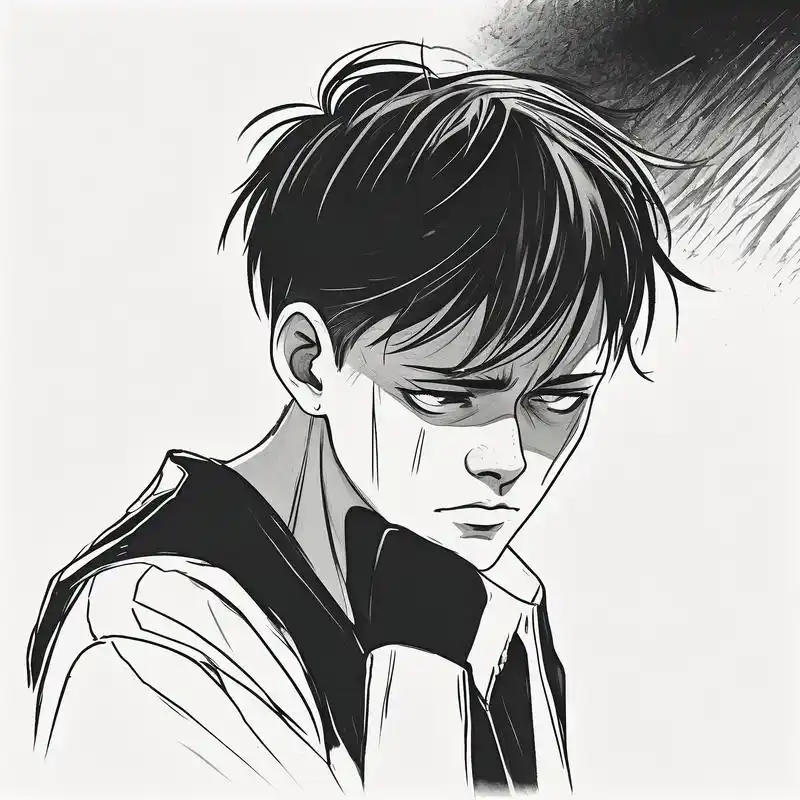 伤心男性黑白素描头像 这些黑白素描头像捕捉了男性深沉的伤感,每一笔