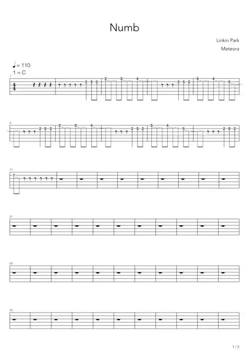 linkinparknumb吉他谱