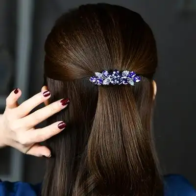 水晶发卡后脑勺发夹夏天女士小号夹子卡子一字夹半扎头发饰品新款