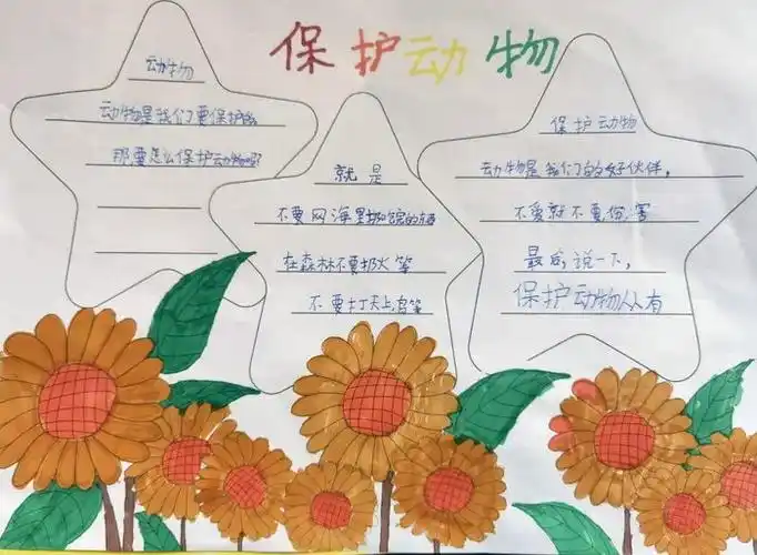保护动物手抄报简单又漂亮三年级