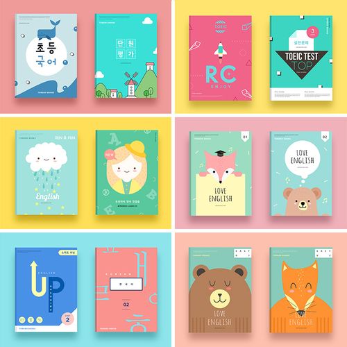 可爱儿童卡通动物故事数学辅导画册封面psd平面设计素材模板91114