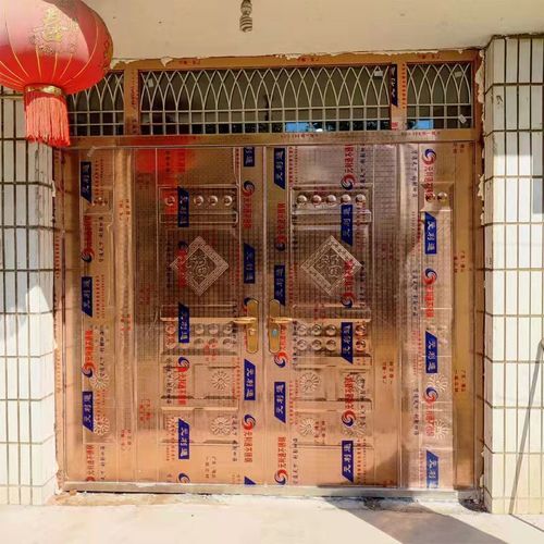 不锈钢四开门玫瑰金门窗彩色不锈钢门双层外门正四开入户板门大门