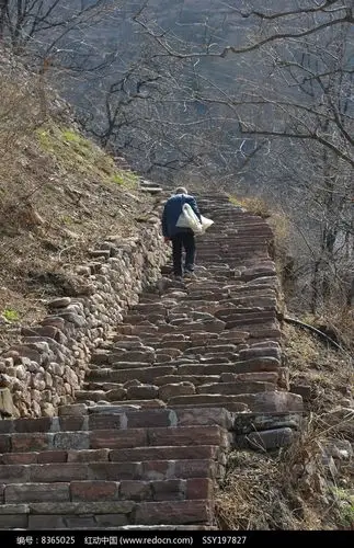 太行山里边出行的上山石头路高清图片下载_红动中国