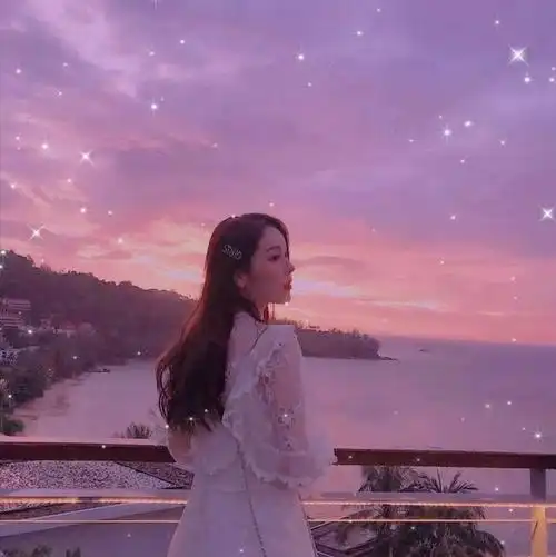 紫色滤镜自调女生高清头像