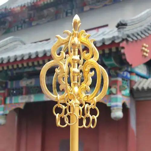 唐僧锡杖纯铜六股18环地藏王法器方丈同款禅杖可拆卸锡杖佛教用品