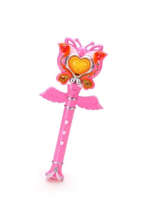 骁熊电动音乐闪光棒魔法棒玩具女孩玩具投影魔法棒粉色