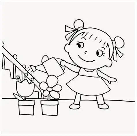 简笔画花人物大图