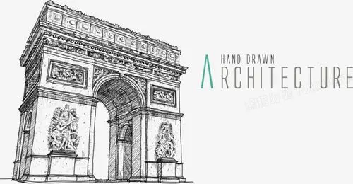 矢量凯旋门插画