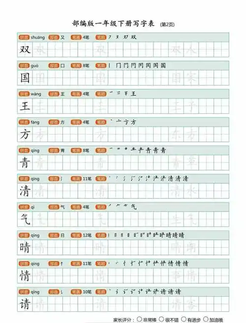 【寒假预习】统编版语文1-6年级(下)生字练字帖(带拼音,笔顺,组词)
