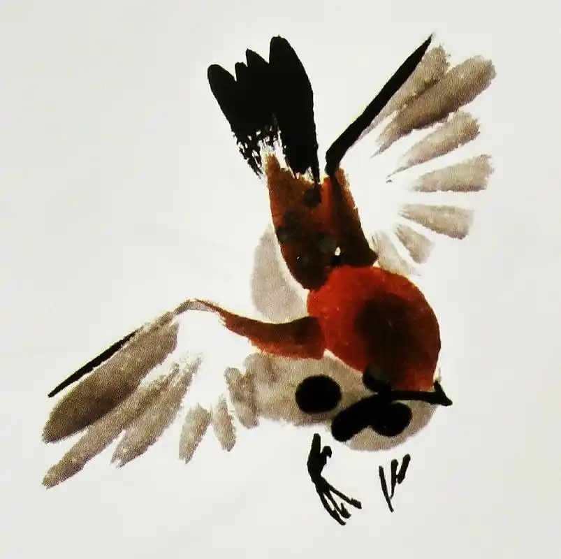 国画花鸟画之麻雀的画法,以及麻雀的不同姿态