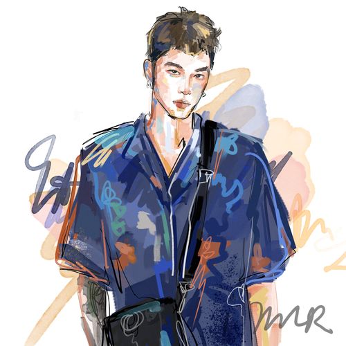 m新款单人超酷马克笔风格个性漫画手绘头像画像情侣定制装饰礼物