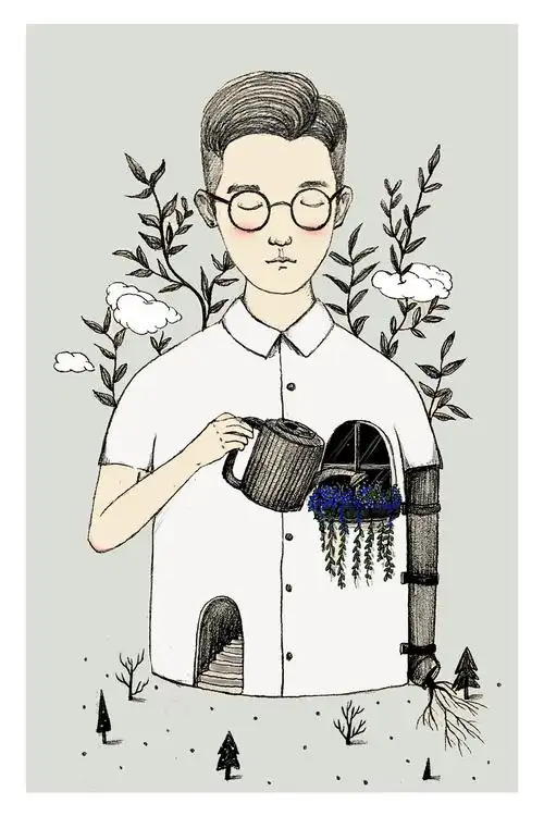 人物插画 所有故事成就一个我