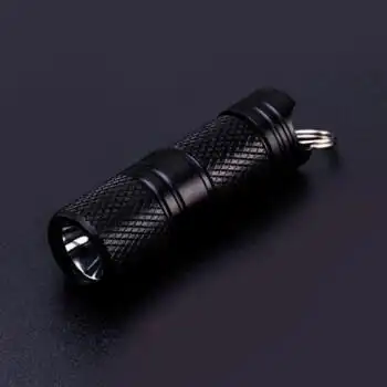 迷你手电筒铝合金usb可充电小钥匙扣灯不锈钢微型学生强光袖珍led黑色