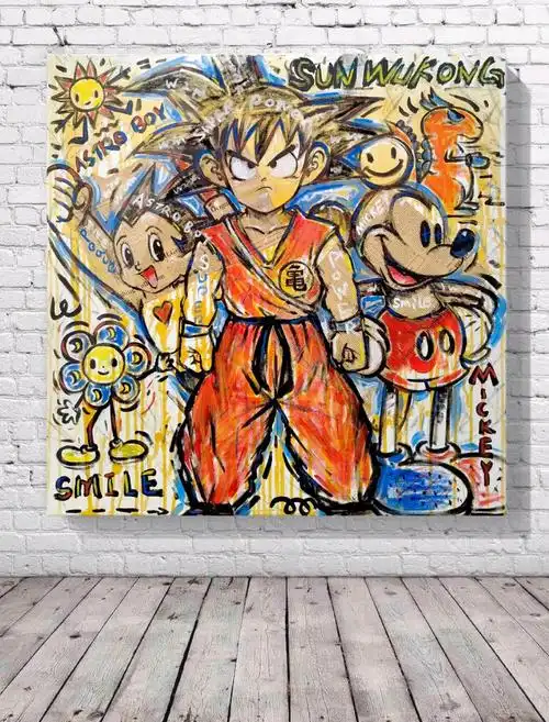 米奇孙悟空阿童木复古涂鸦胜券在握