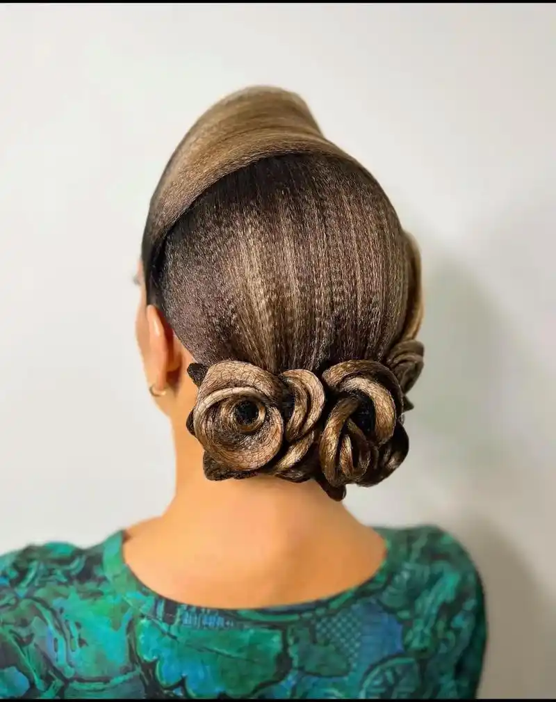 国标舞造型32——"玫瑰花盘发"#国标舞造型 #体育舞蹈 # - 抖音