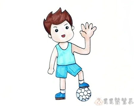 足球运动员怎么画关于踢足球简笔画