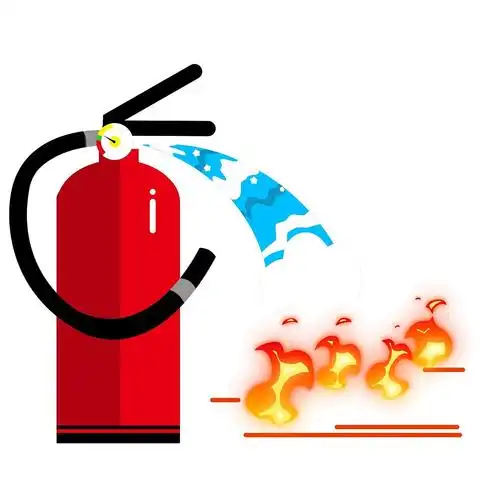 卡通手绘扁平灭火器消防器材防火意识gif动态图消防元素[gif]