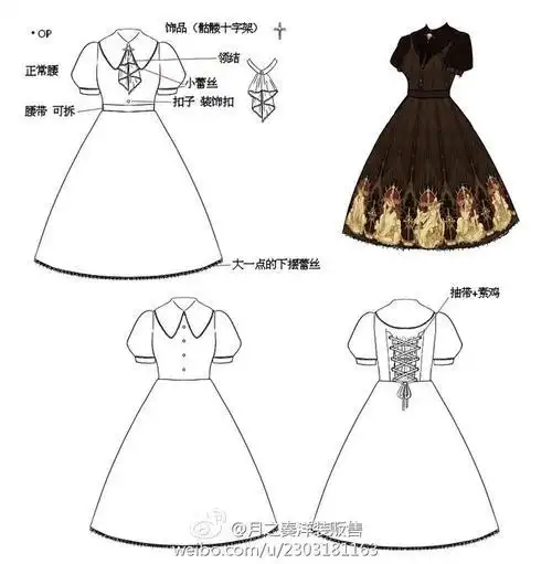 lo裙 侵删lo裙版型图 第1页lo裙设计用参考lo裙纸样  鱼尾裙裁剪图