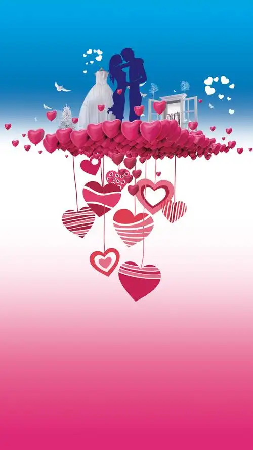 婚礼背景矢量h5背景素材