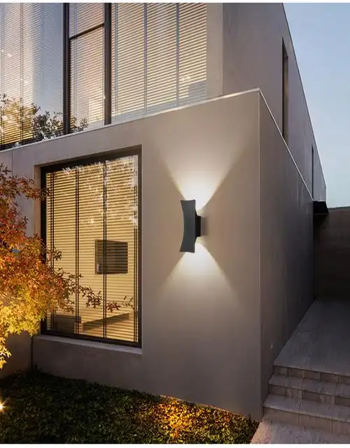 led壁灯户外双头室外外墙灯防水大门口洗墙灯射灯家用楼梯墙壁灯 ns
