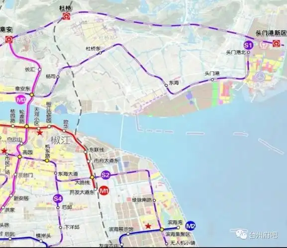 台州市域铁路s1线站点示意图(看看就好版本)涉及椒北,头门港,玉环