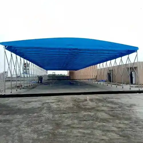 移动雨棚伸缩推拉蓬大型遮阳活动户外大排档帐篷汽车停车棚图片