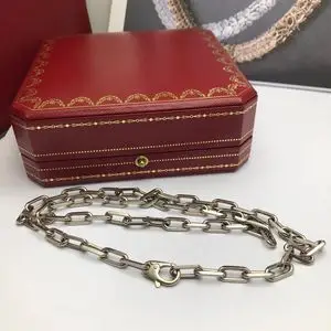 卡地亚斯巴达18k白金大号男士项链