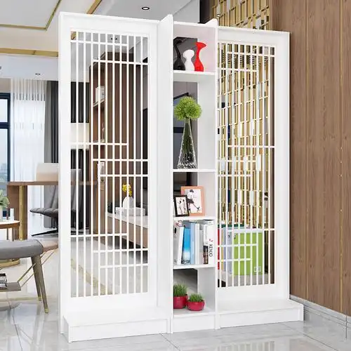 寻木匠进屏风隔断客厅简约现代时尚小户型置物架装饰花镂空墙玄关柜