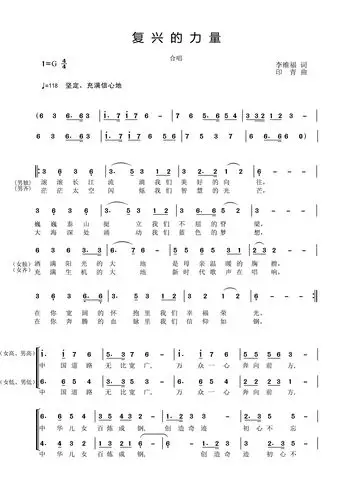 【混声合唱】复兴的力量--独家制作无损音质伴奏(送合唱谱)