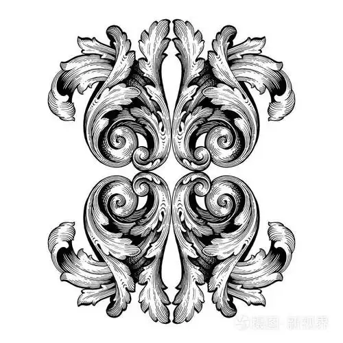 矢量巴洛克式的复古元素设计