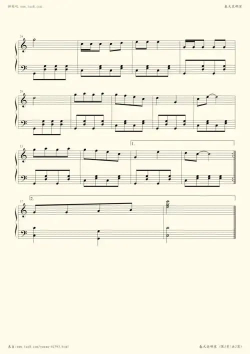 钢琴谱 - 春天在哪里