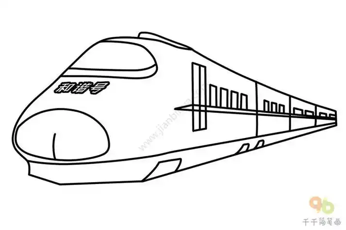 crh动车组和谐号简笔画可可简笔画动车铁轨高铁简笔画2318提供最全的