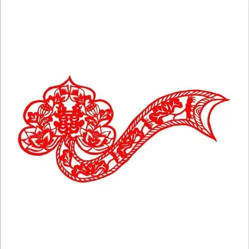 镂空双面万年红纸如意剪纸窗花婚庆喜字剪纸如意结婚窗花玻璃贴