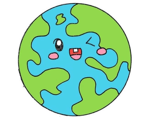 彩色儿童地球简笔画怎么画 爱护环境地球简笔画教学步骤