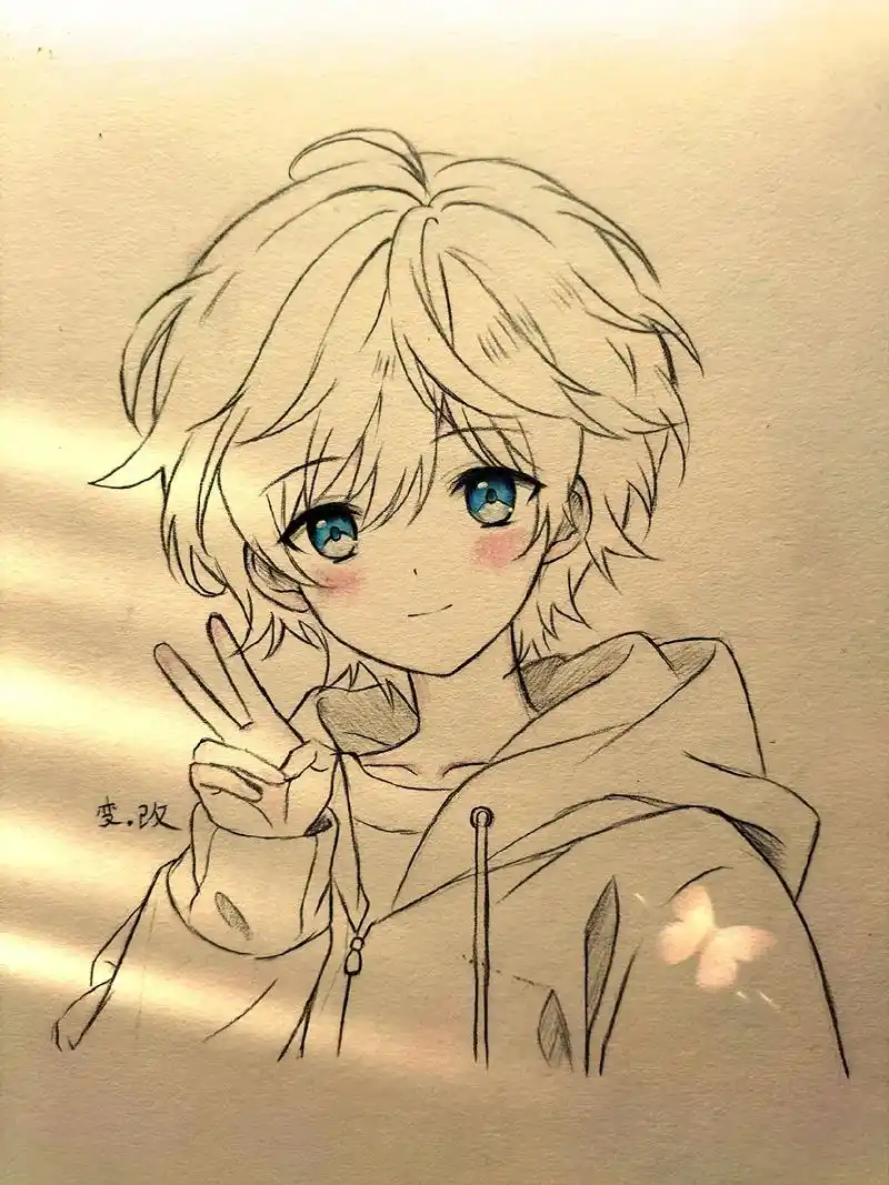 男生绘画过程图.2023最后一个作品#临摹 #绘画过程分享 - 抖音