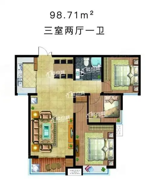 理想城户型图98平米