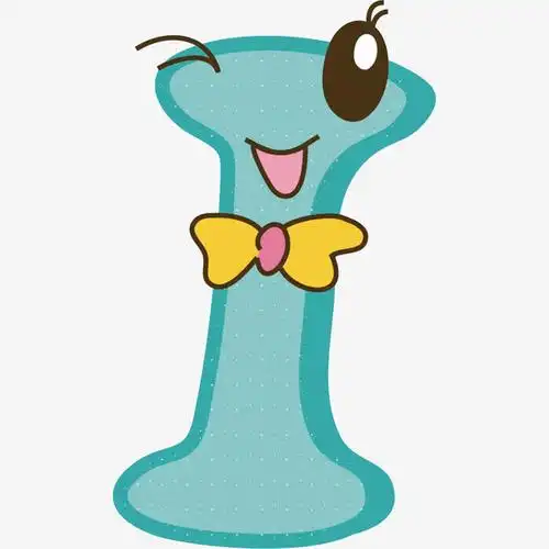 卡通可爱彩色字母i