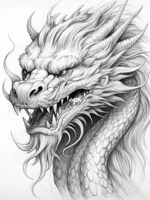 中国龙素描ai美图分享