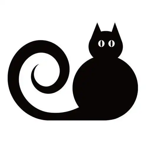 黑色剪影猫咪高清头像_各种可爱卡通黑色小猫头像